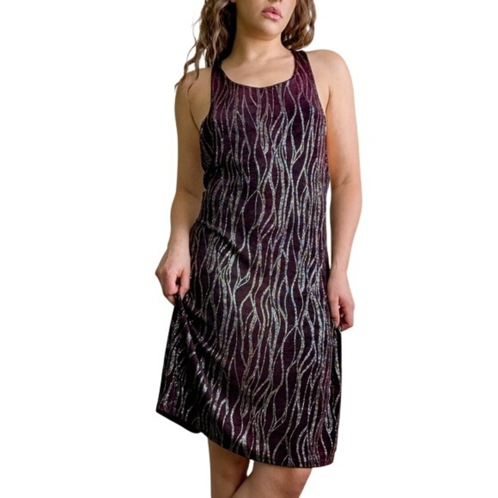 Vintage Y2K 90s Rock N Roll Glam Embellished Rhinestone Slinky Mini Dress